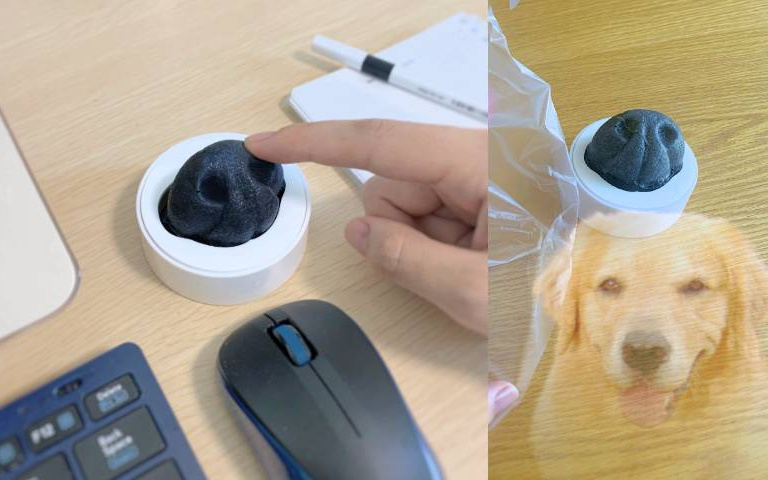 手太乾塑膠袋戳不開?日本推主發明「濕潤狗鼻子」海綿,逼真觸感犬派必備!