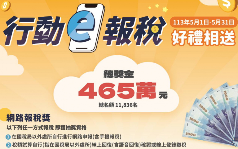 報稅三大新規定一次看，自行網路報稅抽大獎、總獎金465萬
