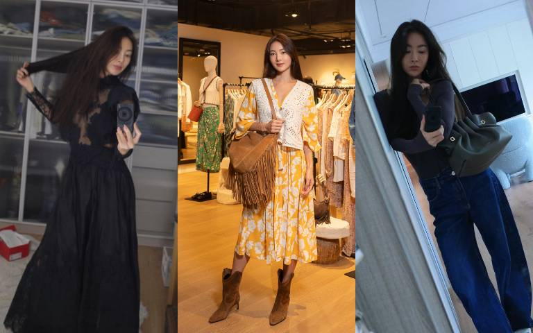 優雅性感通通有!時尚媽咪吳速玲穿搭技:印花洋裝夢幻靈動、蕾絲透膚洋裝若隱若現超性感