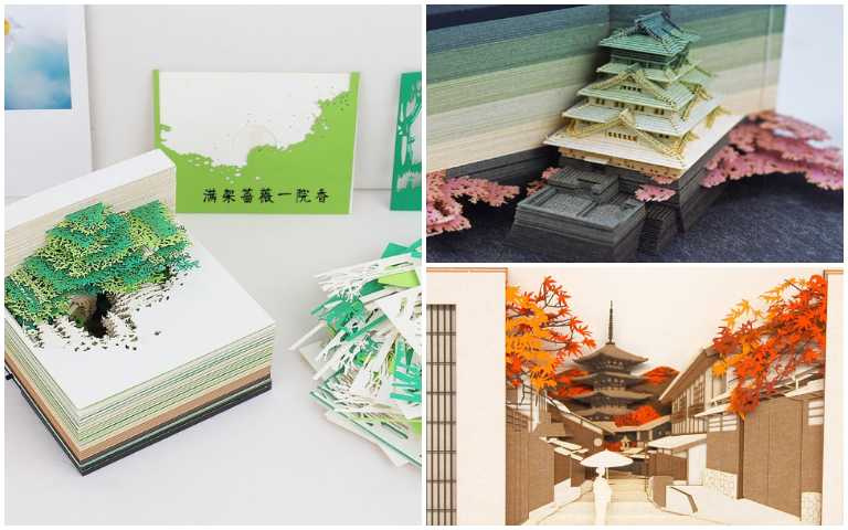 美翻!「世界最美便條紙」OMOSHIROI BLOCK,整本撕完直接變成藝術品!