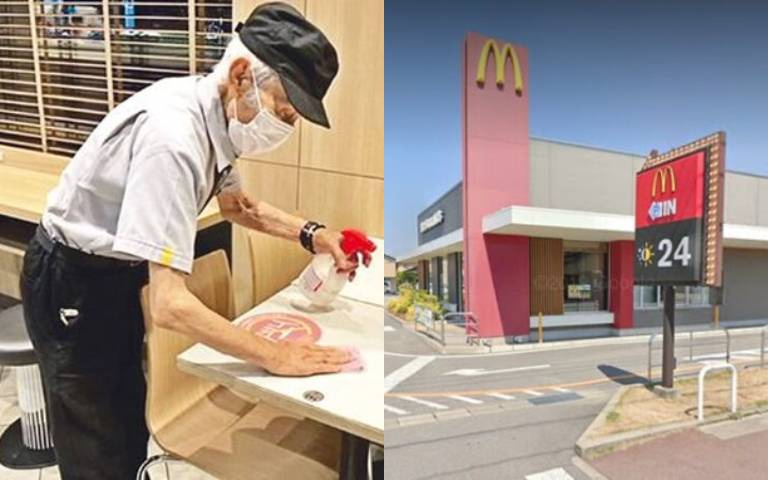日本麥當勞「最老員工」!93歲爺爺照輪大夜班,與同事「相差78歲」!