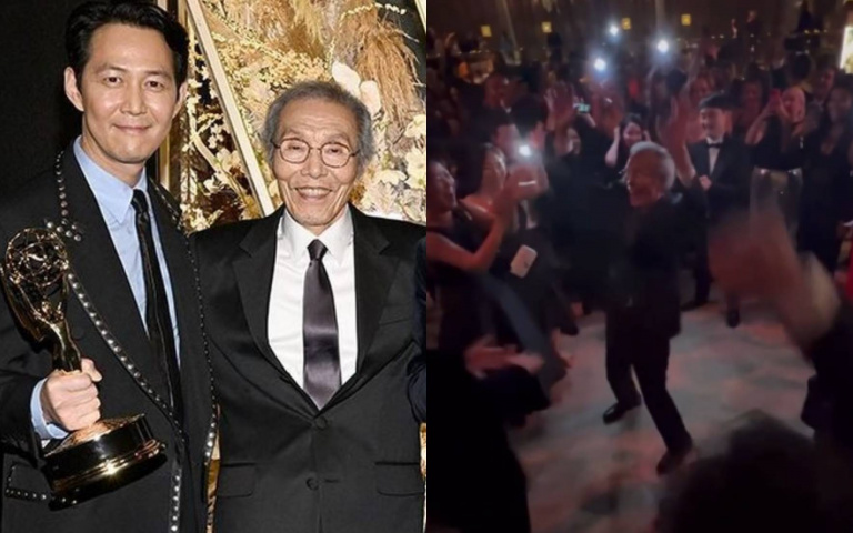 77歲體力超好！《魷魚遊戲》#001吳永秀大跳機械舞，《艾美獎》慶功宴嗨翻全場！