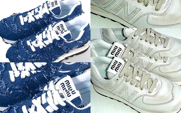 New Balance x Miu Miu聯名鞋款第二彈!刷舊色澤的574髒髒鞋實在太好看啦!