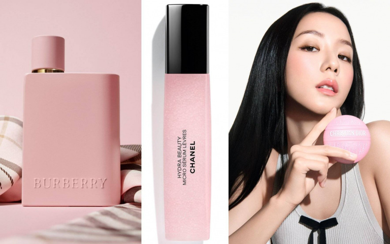 今天的心情是All Pink！香奈兒莓果護唇精華、BURBERRY櫻桃粉香精、迪奧馬卡龍修護霜，2026春夏高流量夢幻單品盤點