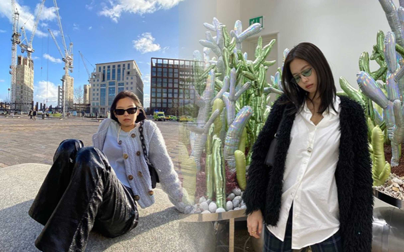 推薦激似款!JENNIE時髦3單品:腋下包、長方形墨鏡、藍色系行李箱