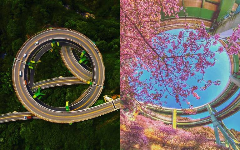 最美的死亡公路!20層高螺旋道路「時速破不了30」,落差達45公尺「夜晚化身蟲洞」!