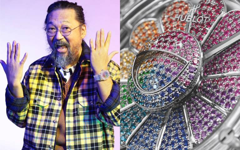 轉吧~七彩太陽花!宇舶錶重磅聯乘村上隆又一波,透明藍寶石打造3D維度立體時空