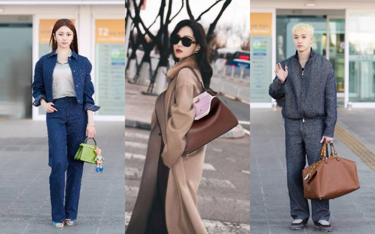 機場時髦對決！唐嫣撞色穿搭、高級感拉滿…方燦靠FENDI旅行袋超搶鏡，許允真的小心機曝光