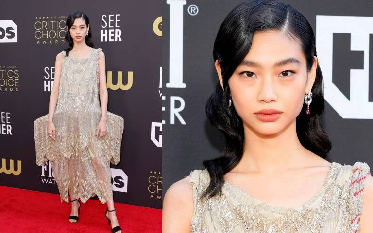 魷魚遊戲女主角鄭浩妍為國爭光,超模身材穿起禮服超美出席歐美典禮超性感!