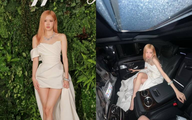BLACKPINK ROSE戴近億珠寶坐黑色豪花大轎車，上演上城女孩出遊記，根本氣質名媛！