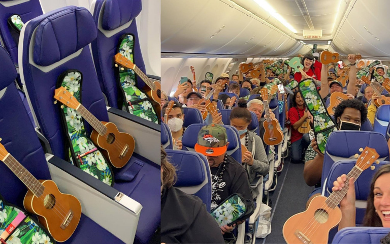 美航空公司推機上「烏克麗麗教學」！有人驚喜、有人崩潰