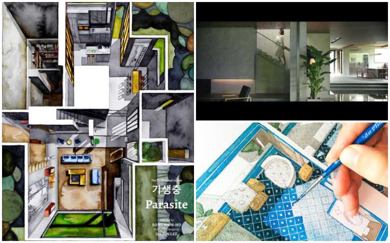 建築師用水彩畫出電影空間,《寄生上流》豪宅、《樂來越愛你》繽紛公寓全都拆解!