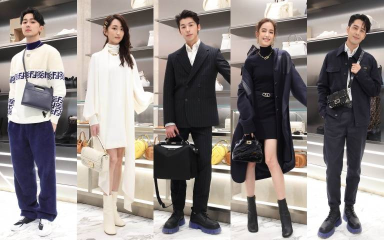 許光漢自曝是細節控、陳庭妮一身高級藍　站台FENDI微風信義女裝店換新裝