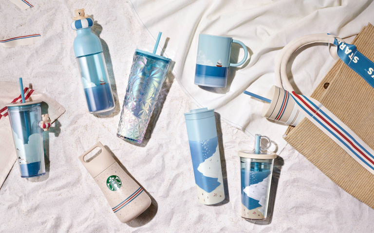 星巴克推海洋系列商品　溫暖插畫手繪超有度假氛圍