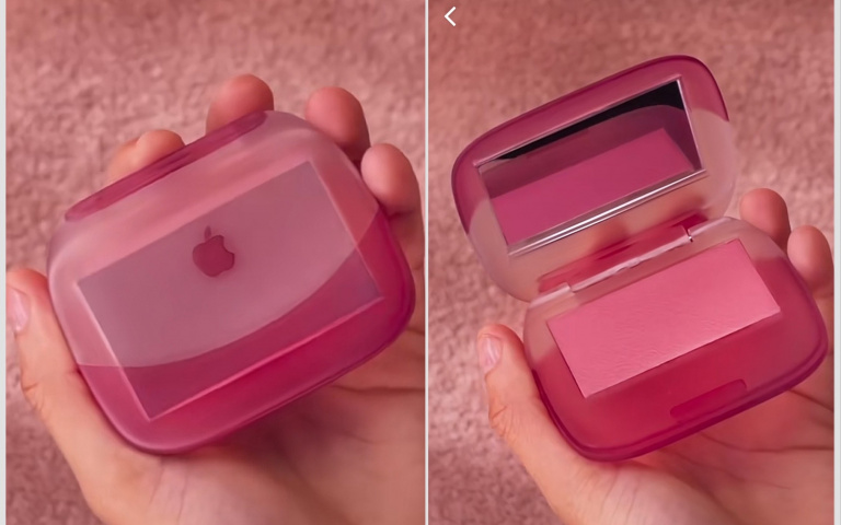蘋果跨界美妝？Apple粉紅腮紅影片瘋傳6500萬觀看！網喊：iBlush真的可以出！