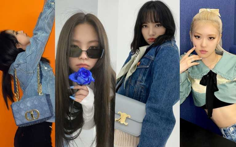 BLACKPINK Lisa、Jennie、Rose、JISOO全員到齊！Dior漸變色包款、Celine丹寧帽、指甲、彩妝通通換上單寧藍、baby藍、天空藍！尤其Jennie的光療色必須學起來！