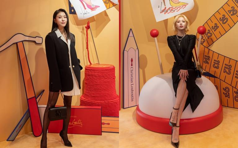 44歲河智苑「下身失蹤」力拼金髮泫雅!雙美出席Christian Louboutin 韓國首家快閃店Loubi World搶盡風頭!