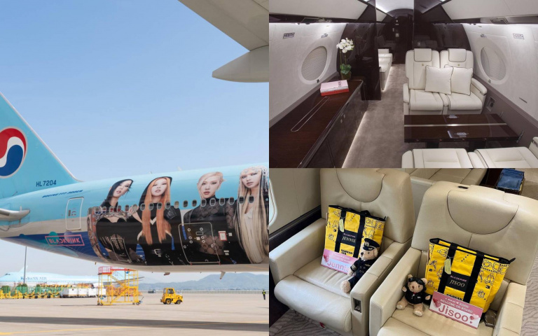 BLACKPINK專機內部曝光 沙發椅、訂製用品超奢華