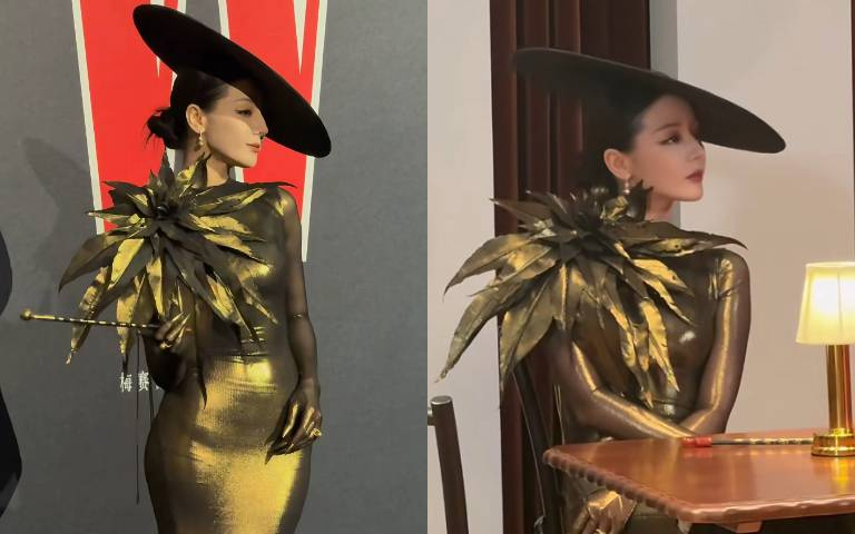 「紅毯沒有王法，只有迪麗熱巴的想法！」黑金禮服＋復古圓帽直接封神，網讚：其他女星都是嘉賓，迪麗熱巴是主人