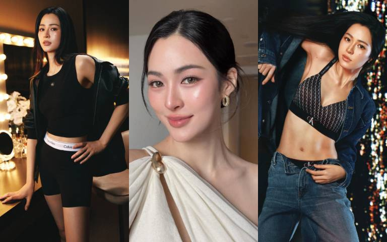 混血神顏鄺玲玲、曬CK內衣照大秀馬甲線，辣出新高度！運動內衣這樣穿高級又時髦