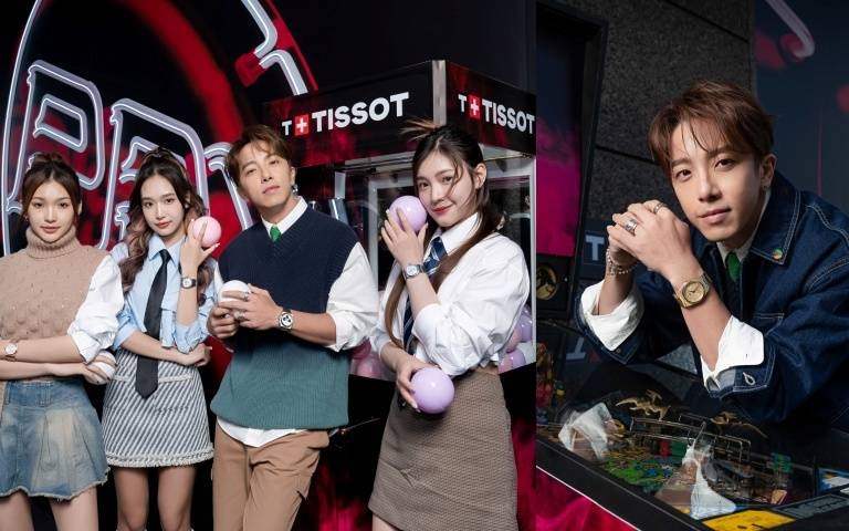 坤達帶新生代女團《未來少女》黑曜精靈現身信義區！為天梭表站台