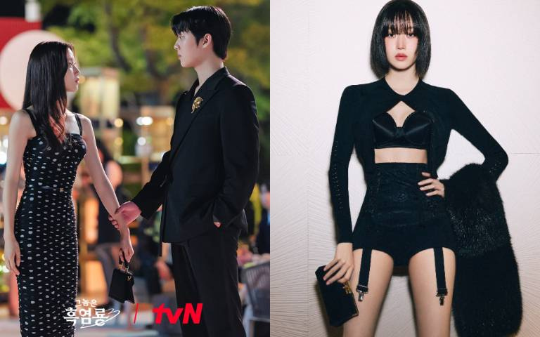 《那傢伙是黑炎龍》文佳煐穿Dolce& Gabbana大秀好身材！內衣外穿、透膚網紗，曲線必露超火辣