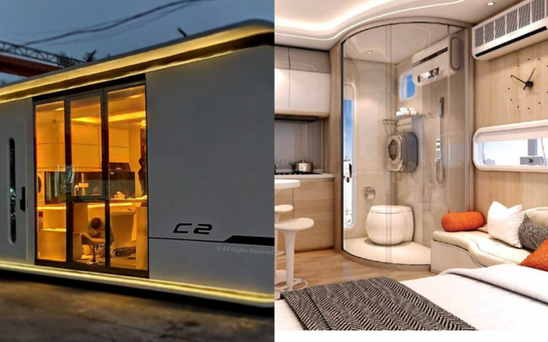 晚上還會發光!可住一家四口的「迷你膠囊屋」,比小轎車還便宜!