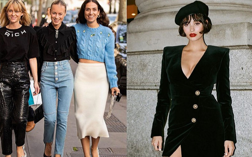 時裝周場外潮人街拍　用高腰、誇張澎袖穿出復古味道