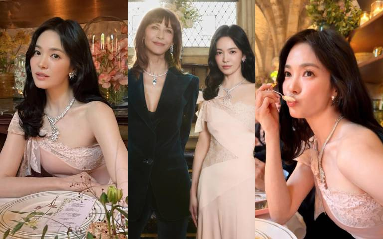 嘟嘴賣萌全網淪陷！宋慧喬仙氣珠寶造型曝光、同框蘇菲瑪索氣場太強，私服更辣秀少女腰線