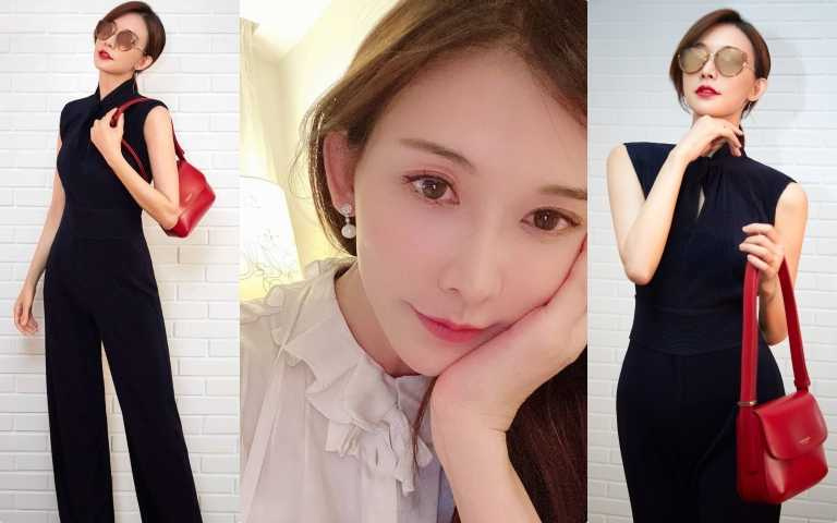 宅娛樂！林志玲努力做人　宅在家也要穿美美！以日本媳婦最常出現的黑色套裝+紅色經典包款自拍曬IG！