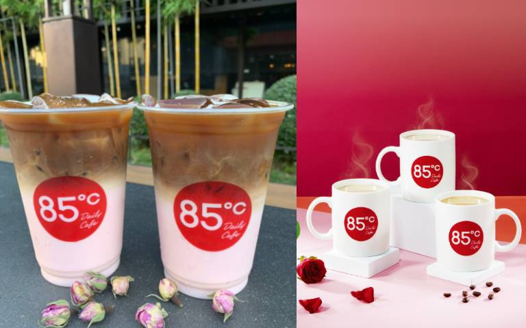 少女們要瘋了!85˚C推出多款「玫瑰系列飲品」,口中濃濃花香超療癒啦!