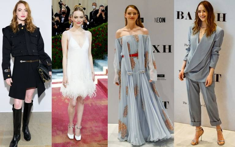 2022紅毯最美,百變造型艾瑪史東EMMA STONE!小編好愛她水藍色那套長禮服,簡直像女神!