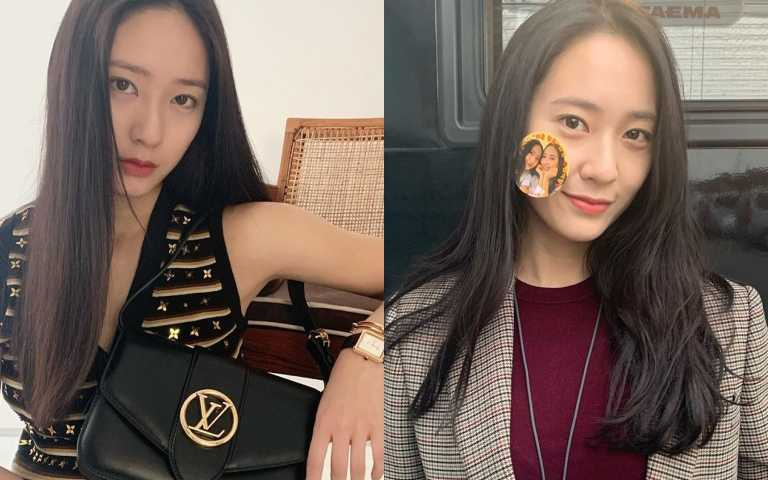 被韓媒爆出Krystal偷偷懷孕五個月了?皮膚好到發亮,大肚走在路上讓大家驚呆!