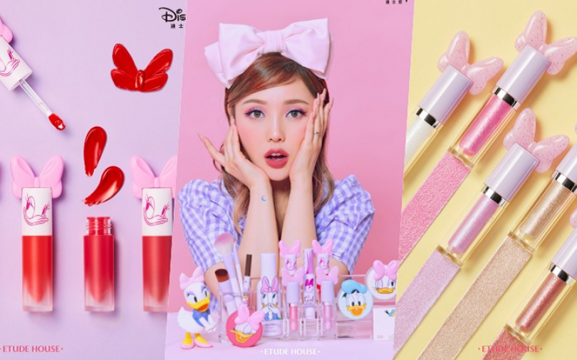 那頭上的蝴蝶結真的可愛死了！唐老鴨的黛絲彩妝聯名系列想整套打包回家