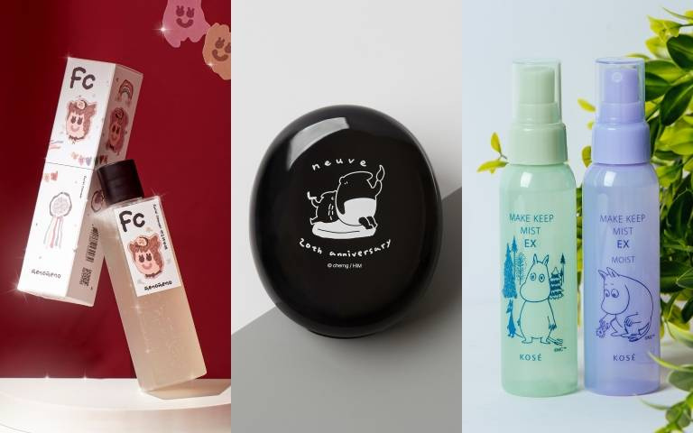 萌度爆表的可愛系聯名美妝！『惹我清爽吸油蜜粉』『menomeno Fc溫和潔面露』『蔻絲媚影美顏定格持粧噴霧』絕對要先搶先贏！