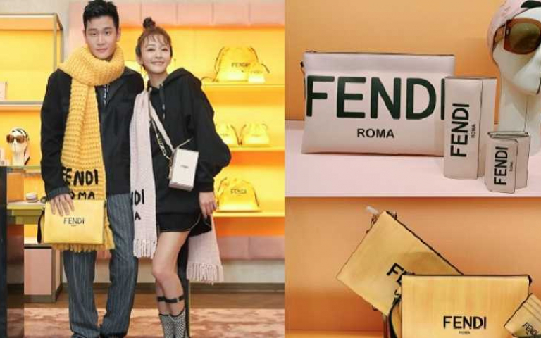 陳意涵甜喊「老公就是最棒的禮物」！與周興哲一身率性黑搭上FENDI假日系列 跳色嫩粉、鮮黃配件超亮眼