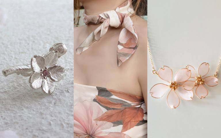 把春天戴在身上！耳環、絲巾到手環，這5款櫻花飾品太上鏡、直接自帶仙氣
