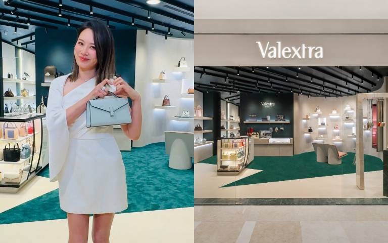 Melody現身Valextra台中新店、白色洋裝超仙，更自曝感情現況？同款冰藍Iside包美翻