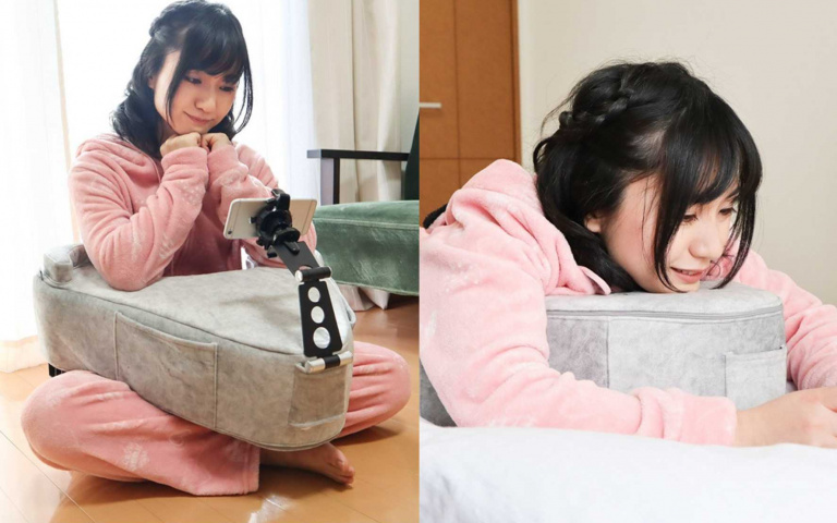 「懶人神器」又來了!日本推「V型靠枕墊」低頭族必買,還附贈「零食小口袋」!