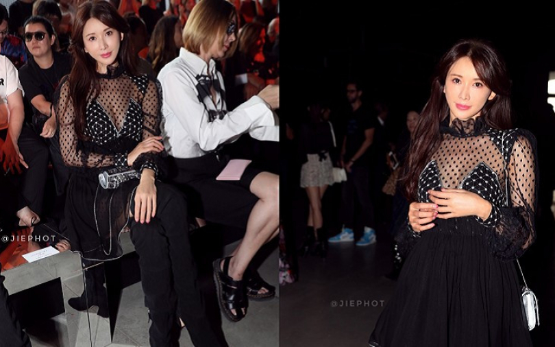 林志玲薄紗大露水滴美胸　性感現身米蘭打破懷孕傳言