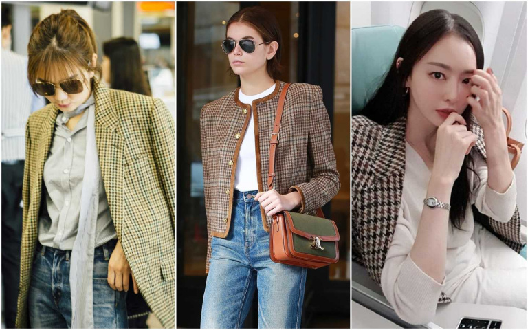 復古風吹起!Ella、李多熙、Kaia Gerber這些海內外名人最近都在瘋的其實是千鳥紋外套!