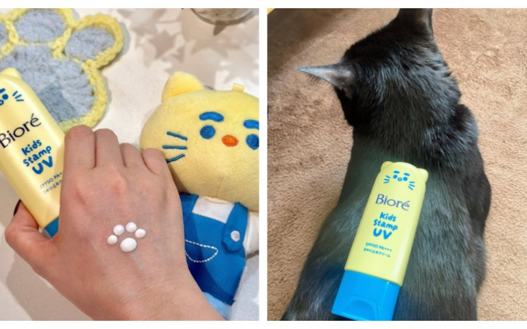 日本藥妝爆紅「貓咪肉球兒童防曬」！Biore一按就是貓掌印SPF50，日本媽媽瘋搶