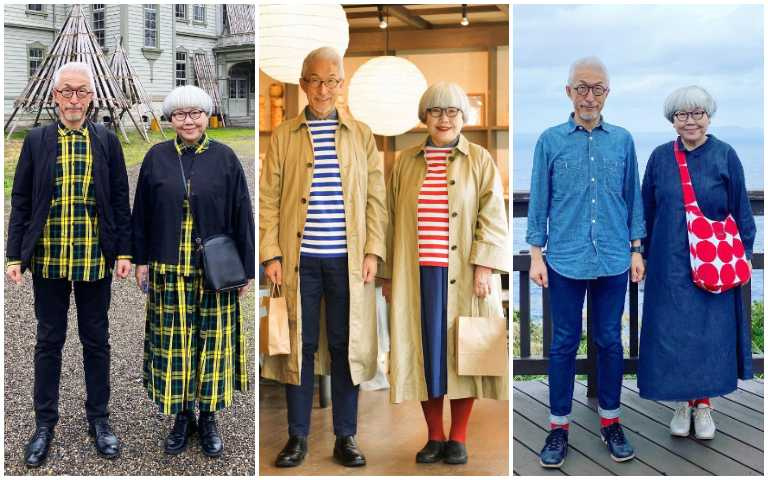 結婚41年繼續放閃!銀髮夫婦展示超時髦日系情侶裝OOTD!
