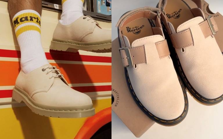 Dr.Martens推奶茶色1461三孔鞋、懶人鞋！可愛感的復古鞋型穿起來實在太好看了啊！