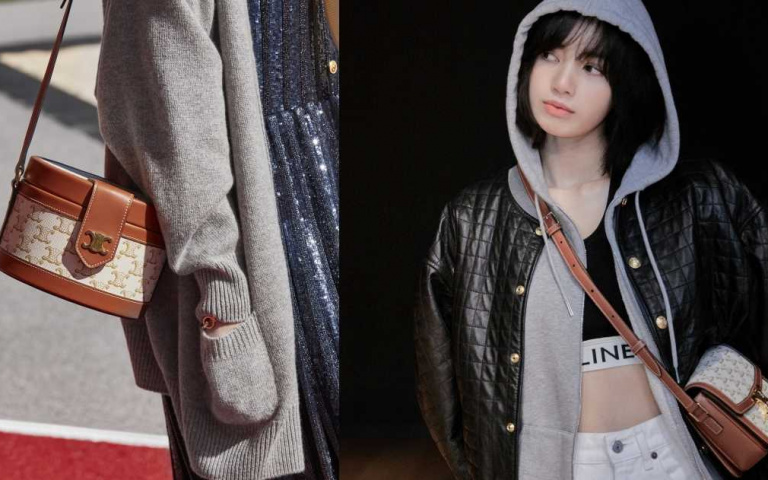 一定要有這款老花白包!BLACKPINK LISA搶背全新CELINE TRIOMPHE CANVAS白色帆布包款!