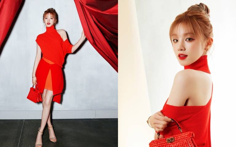 FENDI 2024秋冬米蘭女裝大秀最吸睛的就是宋雨琦！橘紅色洋裝曬美肩、長腿，連外媒都狂讚本人根本自帶閃光燈！