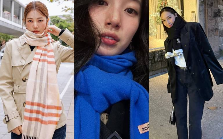 圍巾保暖還能添性感!女星搭配攻略全公開:JESSICA黑色圍巾時髦大氣、太妍細圍巾高級性感…秀智這色系超顯白