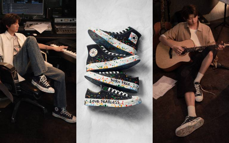 王源x Converse夢想聯名來了!Chuck 70潑墨設計+塗鴉鞋底,上腳就帥出新高度