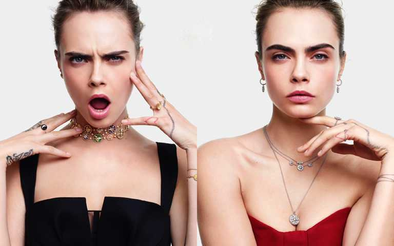 超模卡拉扮鬼臉裝優雅都美麗！搶鮮代言DIOR「Rose des Vents羅盤玫瑰」珠寶新品
