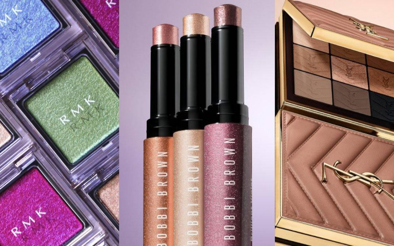 這幾款限量眼影實在太美了！YSL裸色高訂感眼影盤、BOBBI BROWN碎鑽極光眼影棒、RMK可愛糖果色眼影，真的沒搶到會哭！